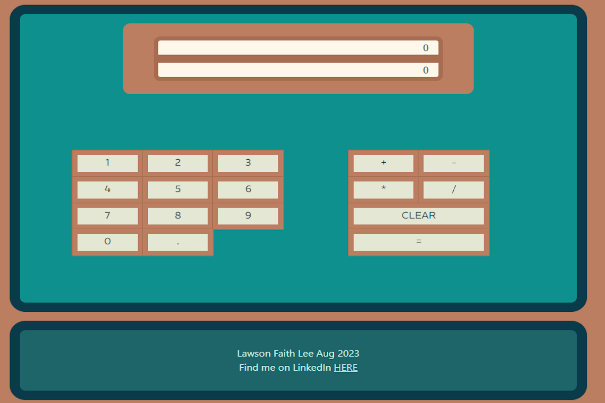 A picture of Lawson Faith Lee's online Calculator.